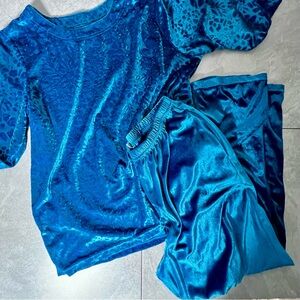 VTG Anthony Richards Teal Jacquard Lounge Set